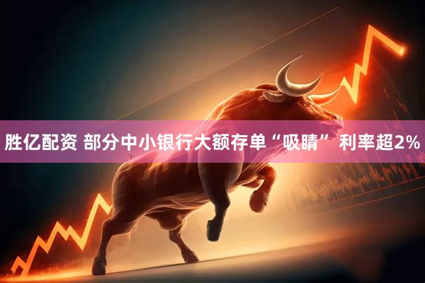 胜亿配资 部分中小银行大额存单“吸睛” 利率超2%