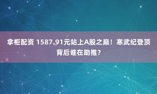 拿柜配资 1587.91元站上A股之巅！寒武纪登顶背后谁在助推？