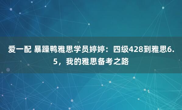 爱一配 暴躁鸭雅思学员婷婷：四级428到雅思6.5，我的雅思备考之路